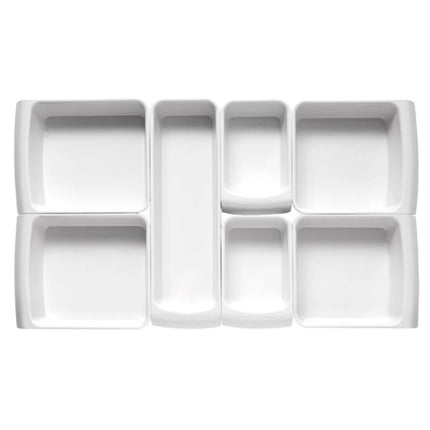 GGM Gastro (6 pcs) GN 2/4 Bowl - CASCADE - Melamine - 3.65L - 530x162mm - Depth: 75mm - White