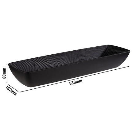 GGM Gastro (6 pcs) GN 2/4 Pan - NERO - Melamine - 3.5L - 530x162mm - Depth: 80mm - Black