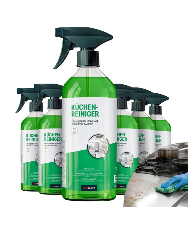 GGM Gastro (6 pcs) Kitchen Cleaner Spray - 750ml - Non-foaming - Unscented - Ready to use - Eco