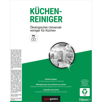 GGM Gastro (6 pcs) Kitchen Cleaner Spray - 750ml - Non-foaming - Unscented - Ready to use - Eco