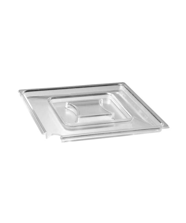 GGM Gastro (6 pcs) Lid (FLOAT) - with Spoon Cutout - Acrylic - 190x190x15mm - Clear - for 83916#6 & 83917#6