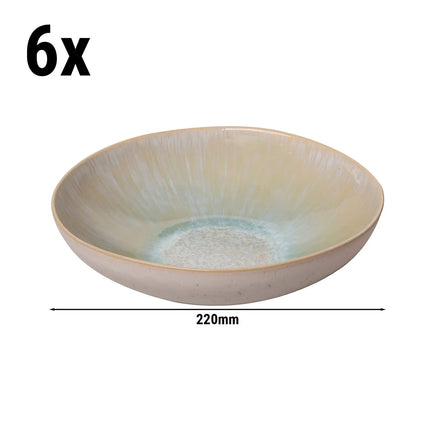 GGM Gastro (6 pcs) LIGHT BLUE SEA | Deep Plate - Stoneware - Ø220mm - Blue