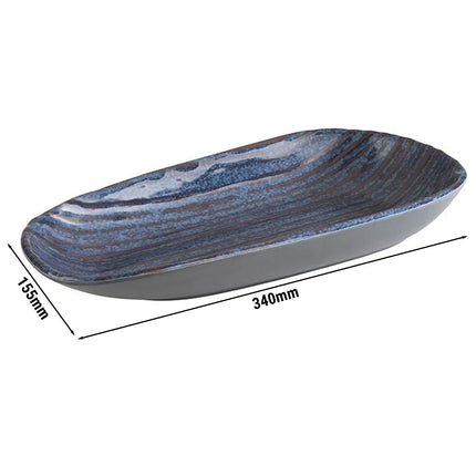 GGM Gastro (6 pcs) LOOPS | Deep Plate - oval - Melamine - 340x155mm - Blue/Grey