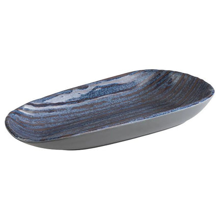 GGM Gastro (6 pcs) LOOPS | Deep Plate - oval - Melamine - 340x155mm - Blue/Grey