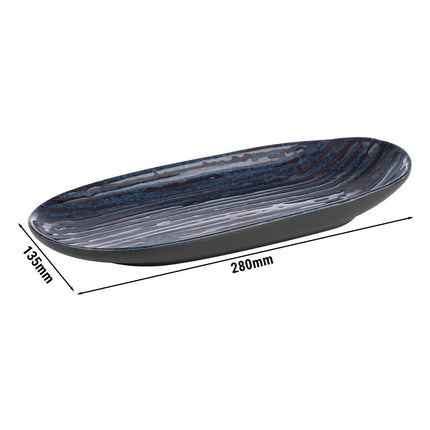 GGM Gastro (6 pcs) LOOPS | Platter - flat - Melamine - 280x135mm - oval - Blue/Grey