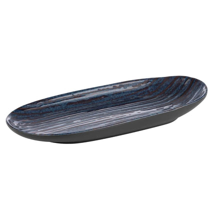 GGM Gastro (6 pcs) LOOPS | Platter - flat - Melamine - 280x135mm - oval - Blue/Grey
