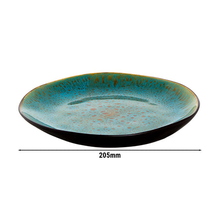 GGM Gastro (6 pcs) LOTUS | Plate - flat - Stoneware - Ø205mm - Turquoise/Black