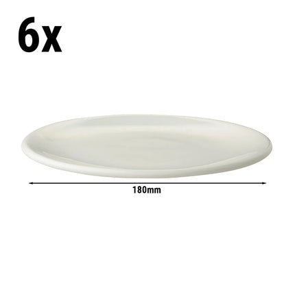 GGM Gastro (6 pcs) LUX | Canapé Plate - flat - Porcelain - Ø180mm - Ivory