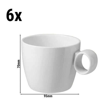 GGM Gastro (6 pcs) LUX | Cappuccino Cup Maastricht - 230ml - Ivory