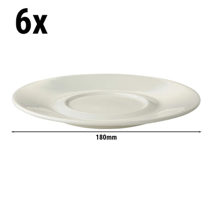 GGM Gastro (6 pcs) LUX - Cappuccino saucers - Ø180mm - Ivory