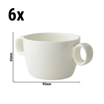 GGM Gastro (6 pcs) LUX - Handled Soup Cup - Maastricht - 300 ml - Ivory