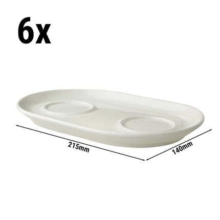 GGM Gastro (6 pcs) LUX - Milk & sugar tray - 215x140mm - Ivory