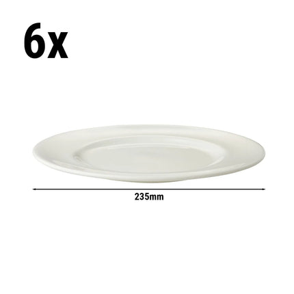 GGM Gastro (6 pcs) LUX | Plate - flat - Porcelain - Ø210mm - White