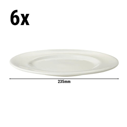 GGM Gastro (6 pcs) LUX | Plate - flat - Porcelain - Ø235mm - Ivory