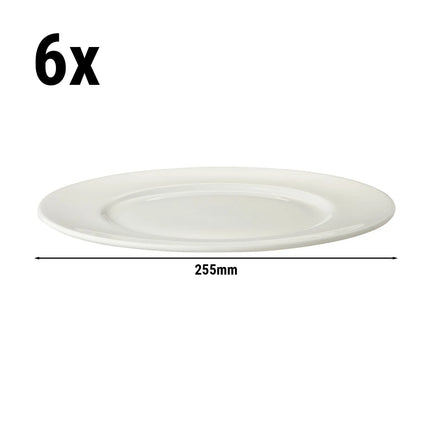 GGM Gastro (6 pcs) LUX | Plate - flat - Porcelain - Ø255mm - Ivory