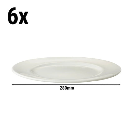 GGM Gastro (6 pcs) LUX | Plate - flat - Porcelain - Ø280mm - Ivory
