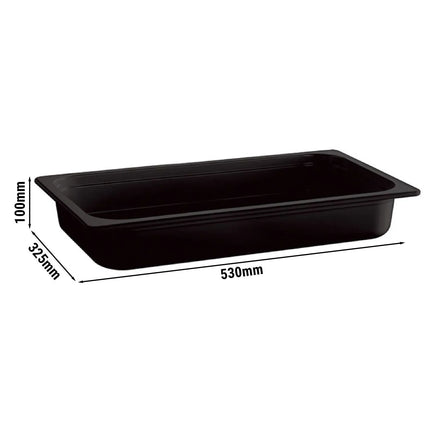 GGM Gastro (6 pcs) Melamine Gastronorm Tray GN 1/1 - ECO - Black - 10.6L - Depth: 100mm