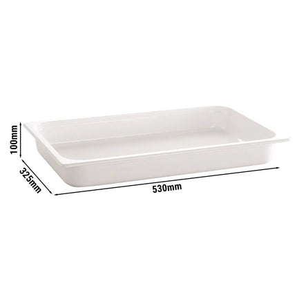 GGM Gastro (6 pcs) Melamine Gastronorm Tray GN 1/1 - ECO - White - 10.6L - Depth: 100mm