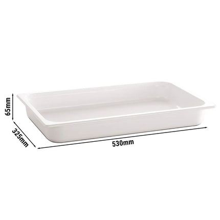 GGM Gastro (6 pcs) Melamine Gastronorm Tray GN 1/1 - ECO - White - 7.1L - Depth: 65mm