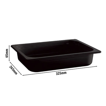 GGM Gastro (6 pcs) Melamine Gastronorm Tray GN 1/2 - ECO - Black - 3.4L - Depth: 65mm