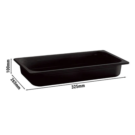 GGM Gastro (6 pcs) Melamine Gastronorm Tray GN 1/2 - ECO - Black - 4.7L - Depth: 100mm