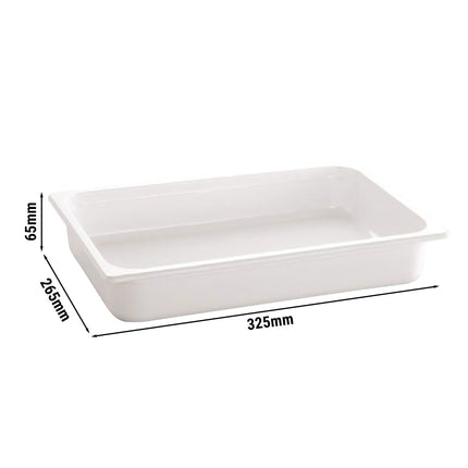 GGM Gastro (6 pcs) Melamine Gastronorm Tray GN 1/2 - ECO - White - 3.4L - Depth: 65mm