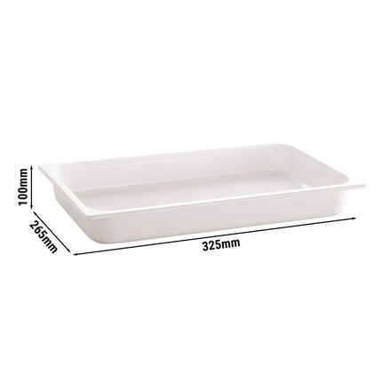 GGM Gastro (6 pcs) Melamine Gastronorm Tray GN 1/2 - ECO - White - 4.7L - Depth: 100mm