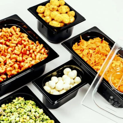 GGM Gastro (6 pcs) Melamine Gastronorm Tray GN 1/3 - ECO - Black - 2.7L - Depth: 100mm