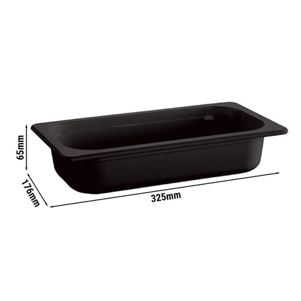 GGM Gastro (6 pcs) Melamine Gastronorm Tray GN 1/3 - ECO - Black - 2L - Depth: 65mm