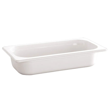 GGM Gastro (6 pcs) Melamine Gastronorm Tray GN 1/3 - ECO - White - 2.7L - Depth: 100mm