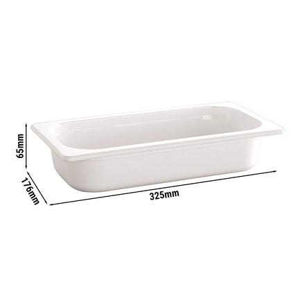 GGM Gastro (6 pcs) Melamine Gastronorm Tray GN 1/3 - ECO - White - 2L - Depth: 65mm