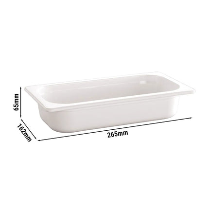 GGM Gastro (6 pcs) Melamine Gastronorm Tray GN 1/4 - ECO - White - 1.35L - Depth: 65mm