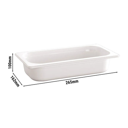 GGM Gastro (6 pcs) Melamine Gastronorm Tray GN 1/4 - ECO - White - 1.9L - Depth: 100mm
