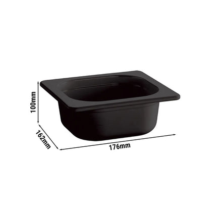 GGM Gastro (6 pcs) Melamine Gastronorm Tray GN 1/6 - ECO - Black - 1L - Depth: 100mm