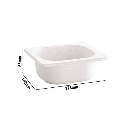 GGM Gastro (6 pcs) Melamine Gastronorm Tray GN 1/6 - ECO - White - 0.8L - Depth: 65mm