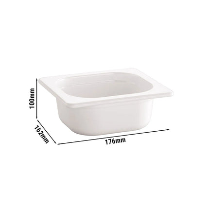 GGM Gastro (6 pcs) Melamine Gastronorm Tray GN 1/6 - ECO - White - 1L - Depth: 100mm