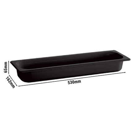 GGM Gastro (6 pcs) Melamine Gastronorm Tray GN 2/4 - ECO - Black - 3L - Depth: 65mm
