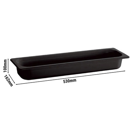 GGM Gastro (6 pcs) Melamine Gastronorm Tray GN 2/4 - ECO - Black - 4.3L - Depth: 100mm