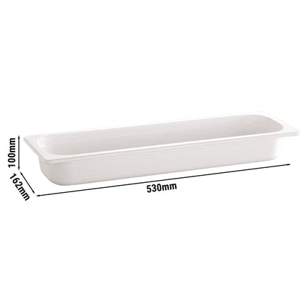 GGM Gastro (6 pcs) Melamine Gastronorm Tray GN 2/4 - ECO - White - 4.3L - Depth: 100mm