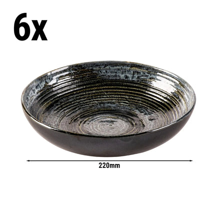 GGM Gastro (6 pcs) METALLIC | Deep Plate - Stoneware - Ø220mm - Silver