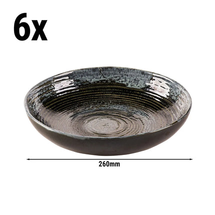 GGM Gastro (6 pcs) METALLIC | Deep Plate - Stoneware - Ø260mm - Silver