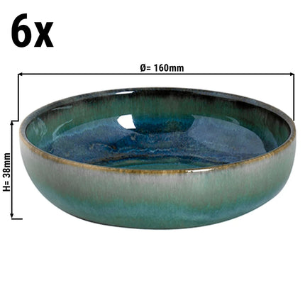 GGM Gastro (6 pcs) MIAMI | Deep Plate - Stoneware - Ø160mm - Green