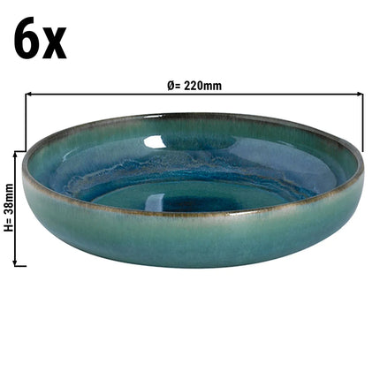 GGM Gastro (6 pcs) MIAMI | Deep Plate - Stoneware - Ø220mm - Green
