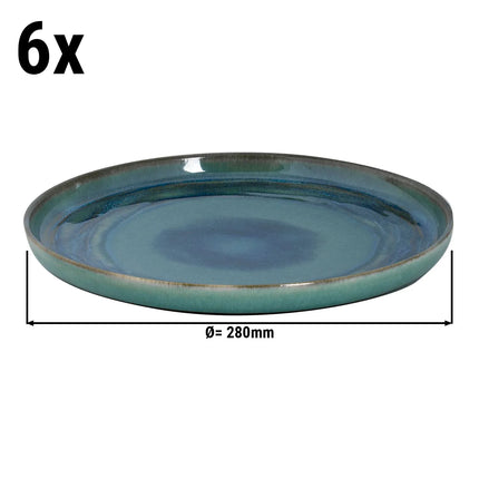 GGM Gastro (6 pcs) MIAMI | Plate - flat - Stoneware - Ø280mm - Green