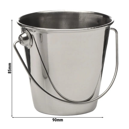 GGM Gastro (6 pcs) Mini Metal Food Bucket - SNACKHOLDER - Stainless Steel - 0.33L - 90x90mm