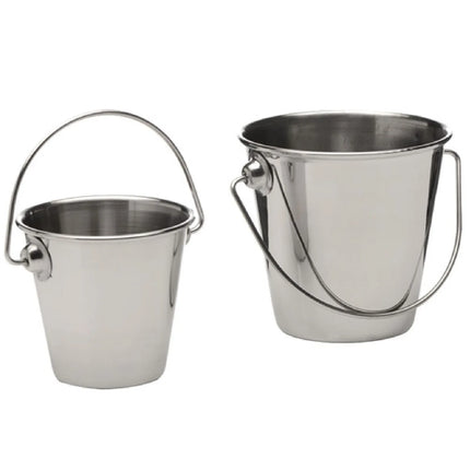 GGM Gastro (6 pcs) Mini Metal Food Bucket - SNACKHOLDER - Stainless Steel - 0.33L - 90x90mm
