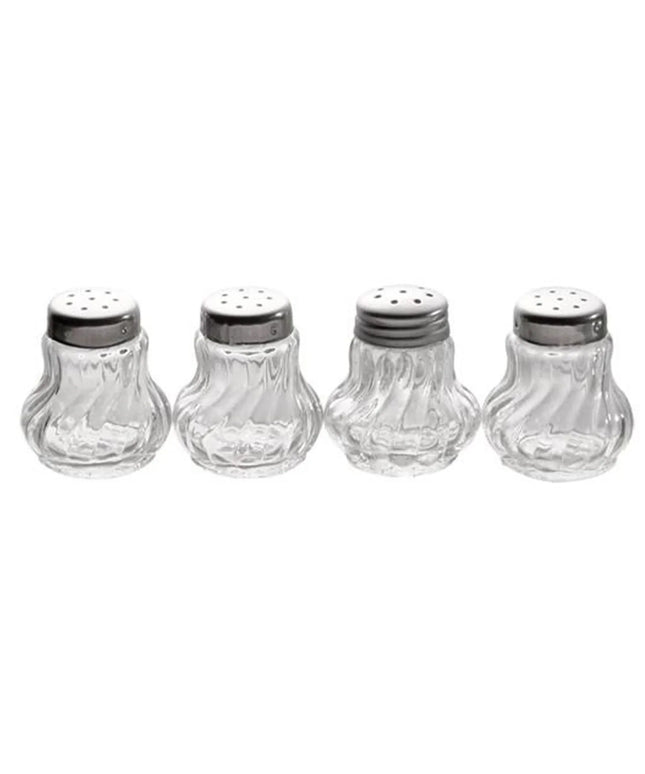 GGM Gastro (6 pcs) Mini Salt & Pepper Set - 4-piece set - Ø 35mm - square - Stainless Steel - Glass - Height: 40mm