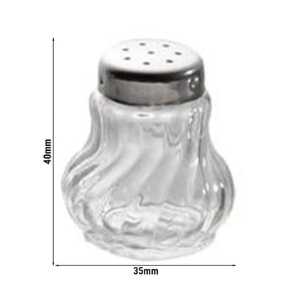 GGM Gastro (6 pcs) Mini Salt & Pepper Set - 4-piece set - Ø 35mm - square - Stainless Steel - Glass - Height: 40mm