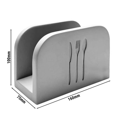 GGM Gastro (6 pcs) Napkin Holder - ELEMENT - Concrete - for approx. 50 Cocktail Napkins - 160x75x100mm - Grey - with Non-Slip Feet