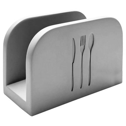 GGM Gastro (6 pcs) Napkin Holder - ELEMENT - Concrete - for approx. 50 Cocktail Napkins - 160x75x100mm - Grey - with Non-Slip Feet